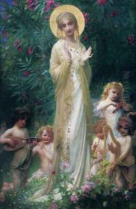 The Virgin in Paradise by Antoine Auguste Ernest Hebert