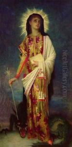 St Margaret Slaying the Dragon by Antoine Auguste Ernest Hebert
