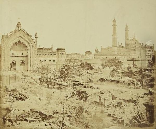 The Rumi Gate And Emanbarra, Lucknow; Bailey Guard Gate From The Inside, Lucknow - view 1