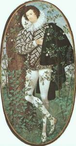 A Youth Leaning Against a Tree Among Roses c.1588 by Nicholas Hilliard