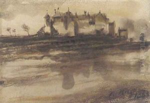 A castle seen across a lake