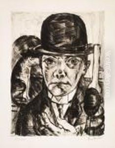 Selbstbildnismit Steifem Hut by Max Beckmann