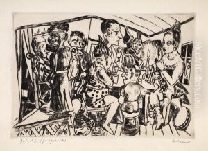 Hinter Denkulissen by Max Beckmann