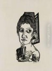 Frau Mit Kerze. by Max Beckmann