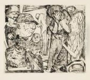 Irrenhaus. by Max Beckmann