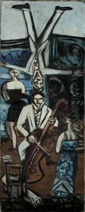 "kleines Variete (in Mauve Und Blau)" by Max Beckmann