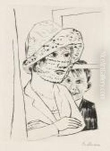 Dame Mit Knabe. by Max Beckmann