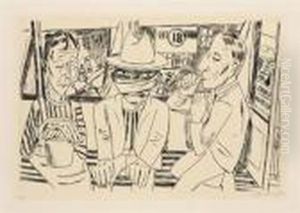 In The Tram by Max Beckmann