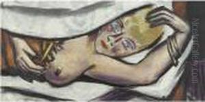 Frau Im Bett (woman In Bed) by Max Beckmann