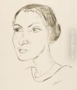 Frauenkopf Mithalskette (frau Parcus) by Max Beckmann