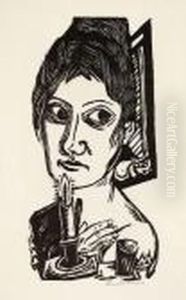 "frau Mit Kerze" by Max Beckmann