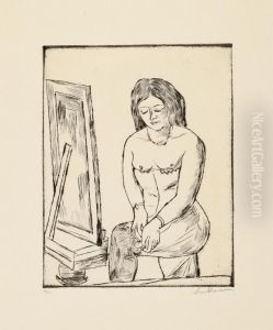 Toilette (vor Dem Spiegel) by Max Beckmann