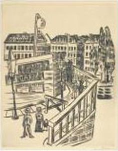 Holzbrucke. by Max Beckmann
