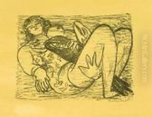 Frau Mit Fisch by Max Beckmann
