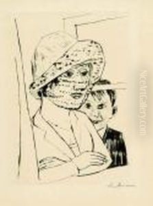 Dame Mit Knabe (minna Beckmann-tube Mit Peter Beckmann) by Max Beckmann