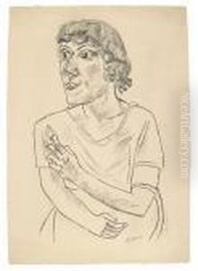 Sarika Mit Zigarette. by Max Beckmann