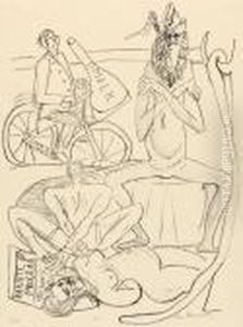 Wetterfahne. - Zirkus by Max Beckmann