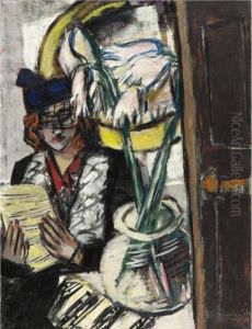 Frau Mit Blumen (woman With Flowers) by Max Beckmann