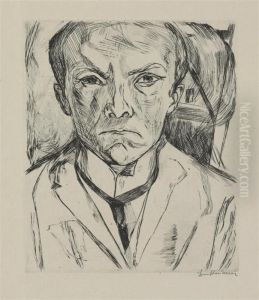 Frontal Self-portrait With House Gabe In Background (hofmaier,125)