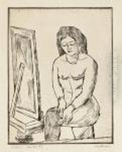"toilette (vor Dem Spiegel)" by Max Beckmann