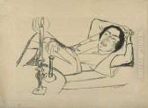 Liegende Frau (bildnis Johanna Loeb). 1922 by Max Beckmann