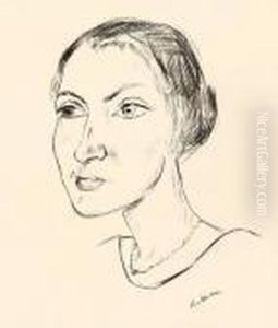 "frauenkopf Mit Halskette (frau Parcus)" by Max Beckmann