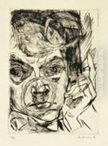 "der Raucher (selbstbildnis)" by Max Beckmann