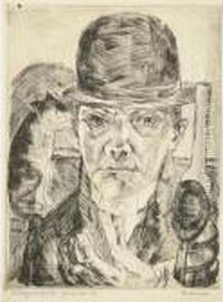 Selbstbildnis Mit Steifem Hut (self-portrait In Bowler Hat) (hofmaier 190) - view 1
