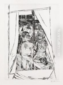 Kinder Am Fenster (knaben Am Fenster) by Max Beckmann