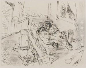 Lovers I (liebespaar I) (hofmaier 88) by Max Beckmann