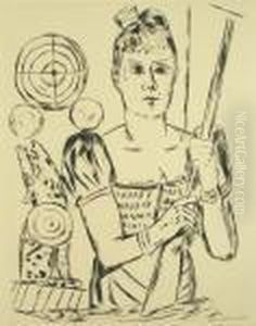 Schiessbude. Blatt 4 Der Folge <der Jahrmarkt> by Max Beckmann