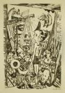 Der Grosse Mann. Blatt 5 Der Folge <der Jahrmarkt> by Max Beckmann