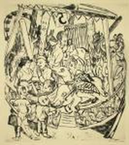 Das Karussell. Blatt 7 Der Folge <der Jahrmarkt> by Max Beckmann