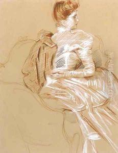 Une femme elegante au fauteuil