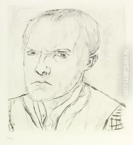 Selbstbildnis 1918. -
Familienszene, Familie Beckmann. Blatt 1 Und 2 Der Folge <gesichter> by Max Beckmann