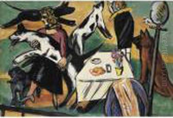 Madchen Mit Hunden Spielend (girls Playing With Dogs) - view 1