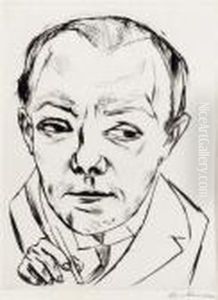 Self-portrait (selbstbildnis) by Max Beckmann