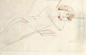 Une femme etendue by Paul Cesar Helleu