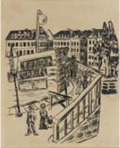 Holzbrucke (h. 242bb) by Max Beckmann