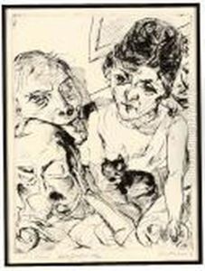 Self-portrait With The Battenbergs by Max Beckmann