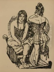 At Toilette (bei Der Toilette) (h. 261) by Max Beckmann