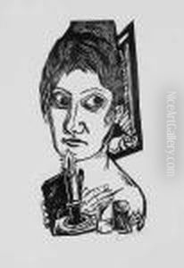 Frau Mit Kerze by Max Beckmann