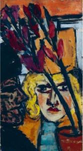 Zwei Frauen Mit Blume (two Women With Flower) by Max Beckmann