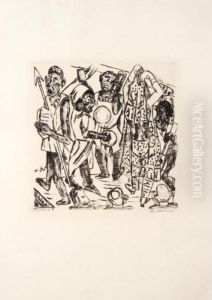 Der Jahrmarkt: Niggertanz (h.199) by Max Beckmann