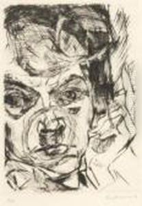 Der Raucher (selbstbildnis). by Max Beckmann