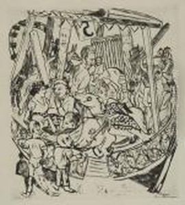 Das Karussell. by Max Beckmann