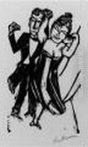 Kleines Tazendes Paar (h. 267) by Max Beckmann