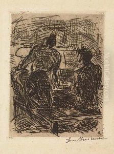 Am Klavier<</b> by Max Beckmann