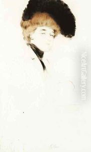 [Woman in Black Hat] by Paul Cesar Helleu