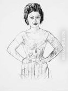 Bildnis Einer Rumanin I (dreiviertelfigur) by Max Beckmann